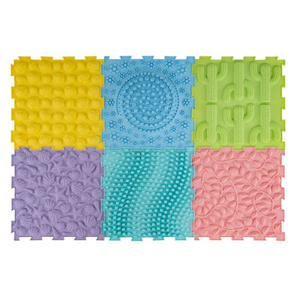Interlocking Sensory Mats 6-Piece Set Textured