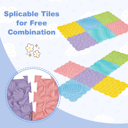 Interlocking Sensory Mats 6-Piece Set Textured