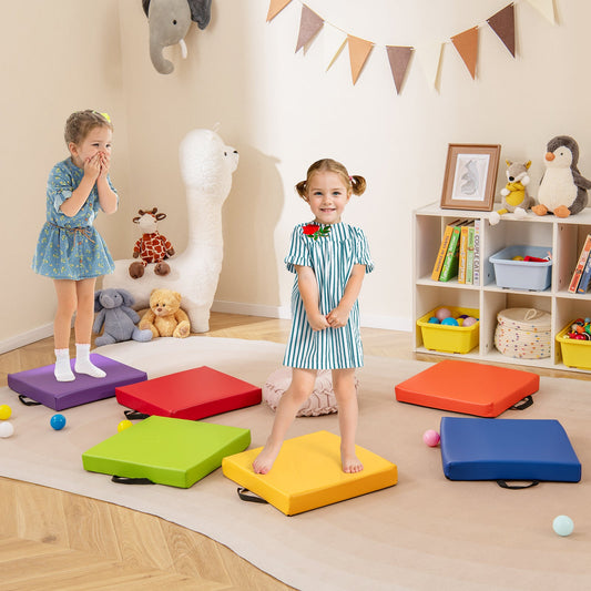 6 PCS Square Floor Cushions 16 Inch Soft Sponge Floor Pillows-Multicolor - Tampa Home & Garden Store