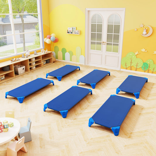 Portable 6 Pack Stackable Daycare Cots Sleeping Bed for Kids 52 Inch - Tampa Home & Garden Store