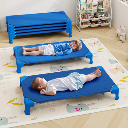 Portable 6 Pack Stackable Daycare Cots Sleeping Bed for Kids 53 Inch