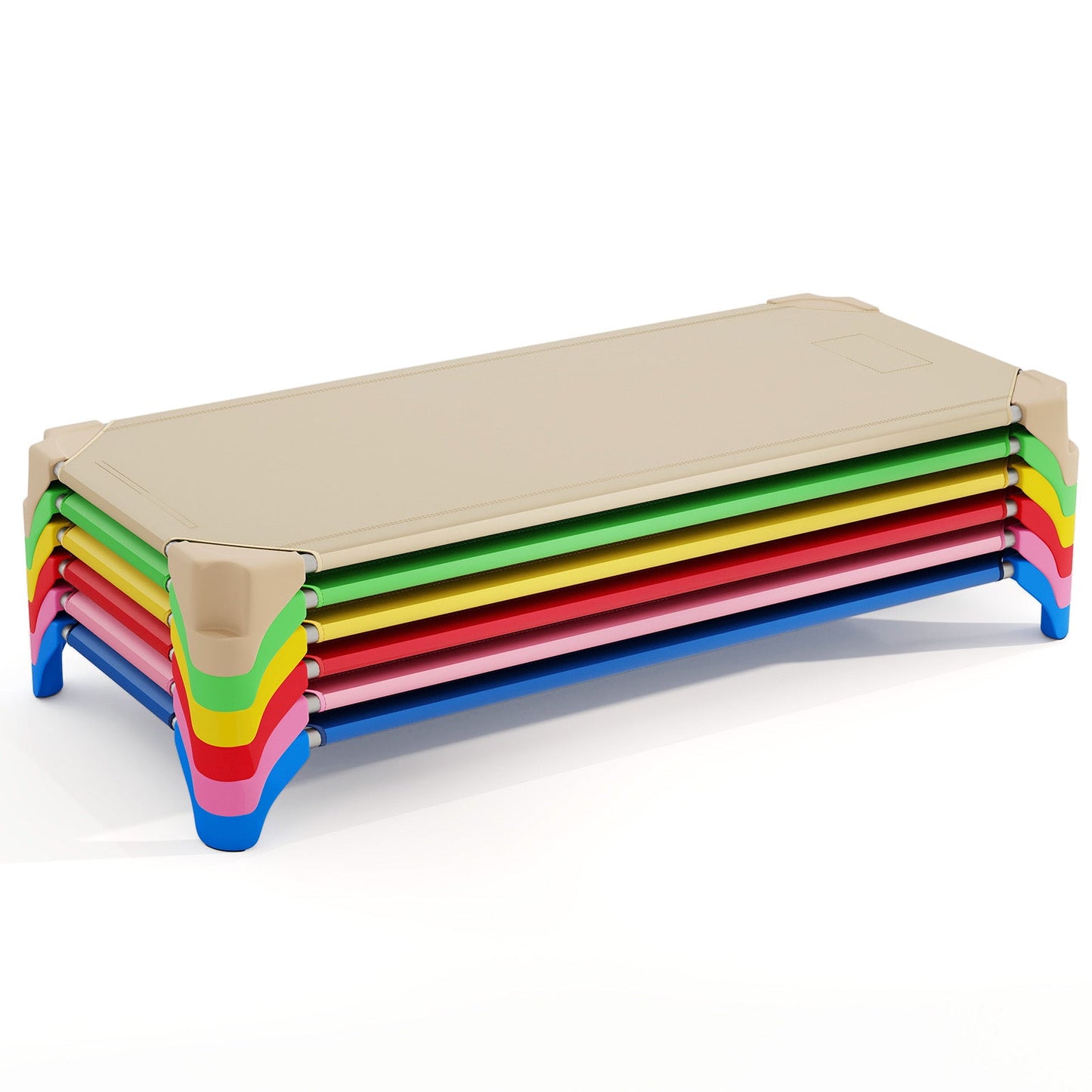Portable 6 Pack Stackable Daycare Cots Sleeping Bed for Kids 52 Inch