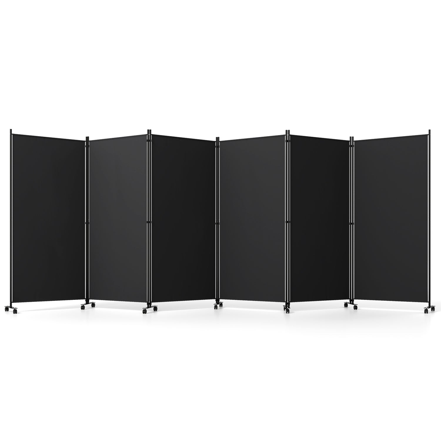 6-panel folding room divider with wheels, black panels on Tampa Home & Garden Store