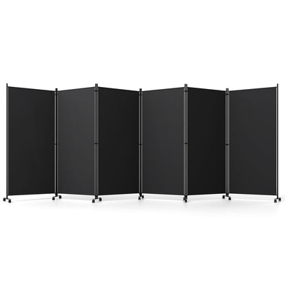 6-panel folding room divider with wheels, black panels on Tampa Home & Garden Store