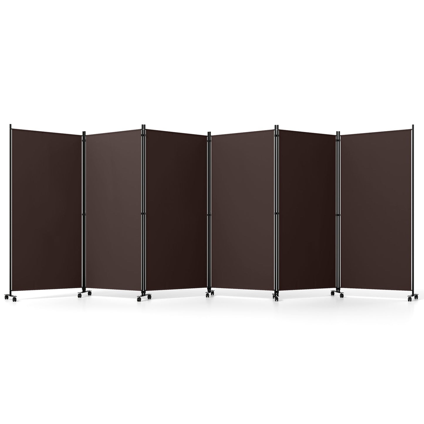 6-panel folding room divider with wheels by DirectDeals, dark brown panels on Tampa Home & Garden Store