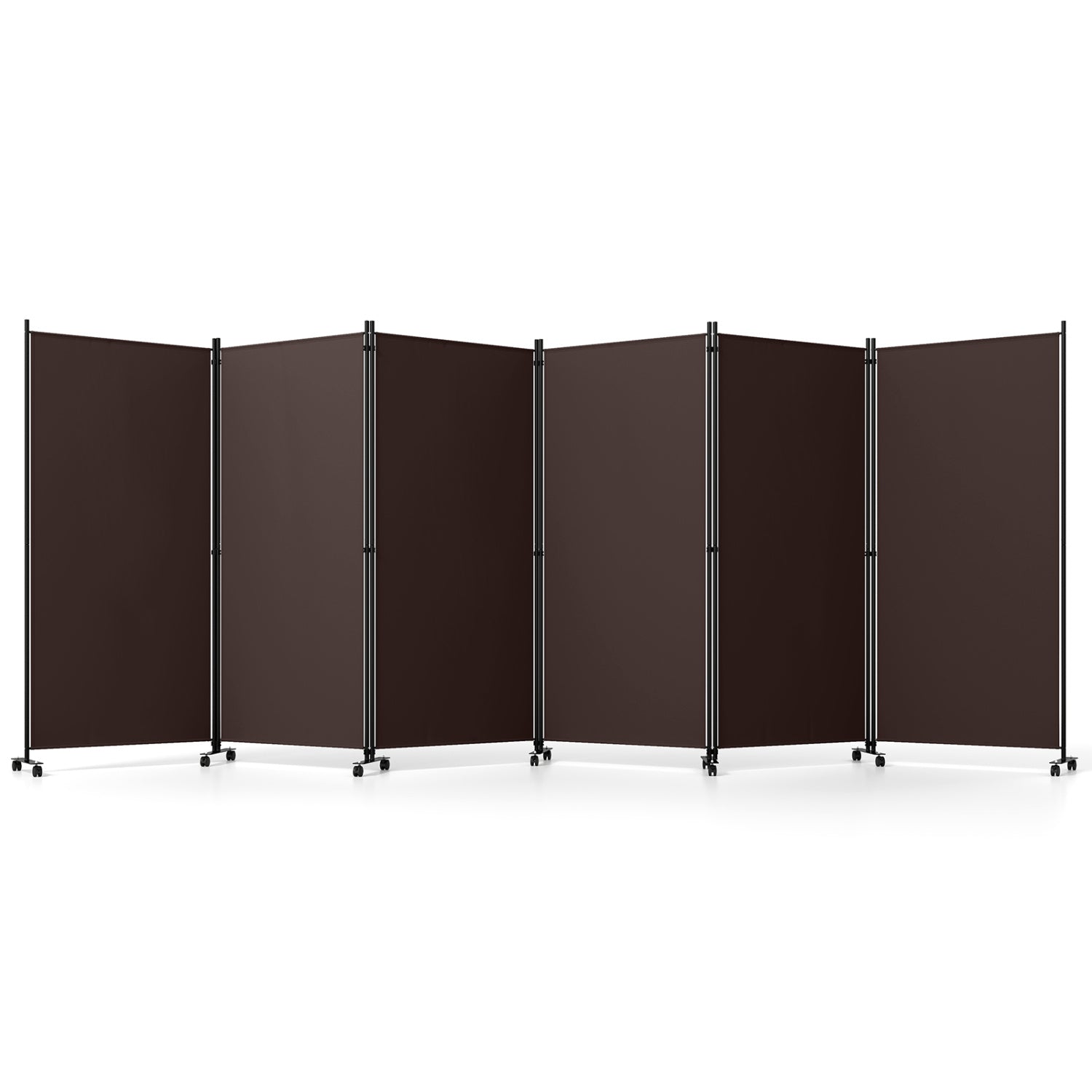 6-panel folding room divider with wheels by DirectDeals, dark brown panels on Tampa Home & Garden Store