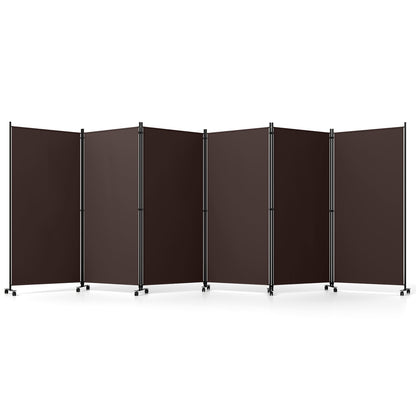 6-panel folding room divider with wheels by DirectDeals, dark brown panels on Tampa Home & Garden Store