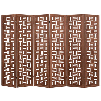 4-Panel Solid Wood Room Divider Folding Partition Stand