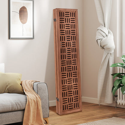 4-Panel Solid Wood Room Divider Folding Partition Stand