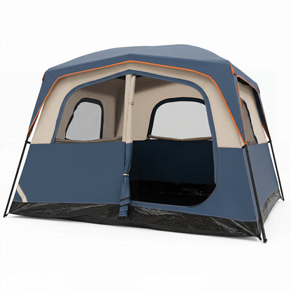 6-Person Camping Tent with Rainfly and Mesh Windows GemGear blue tent with orange trim on Tampa Home & Garden Store
