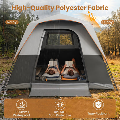 6-Person Instant Cabin Tent With Blackout Rainfly