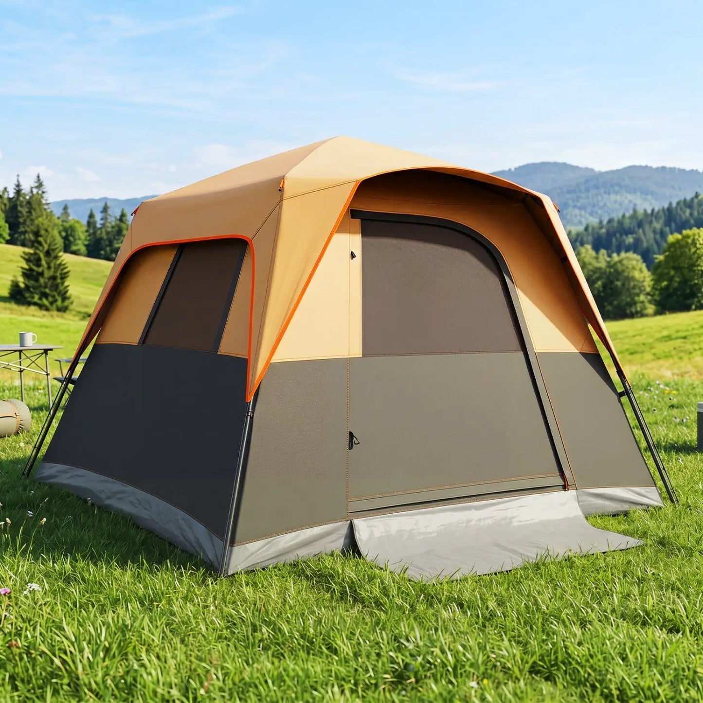 6-Person Instant Cabin Tent With Blackout Rainfly