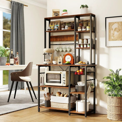 6-Tier Bakers Rack with Power Outlet Shelves