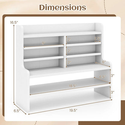 6-Tier Storage Rack with Removable Shelves White
