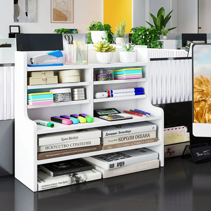 6-Tier Storage Rack with Removable Shelves White