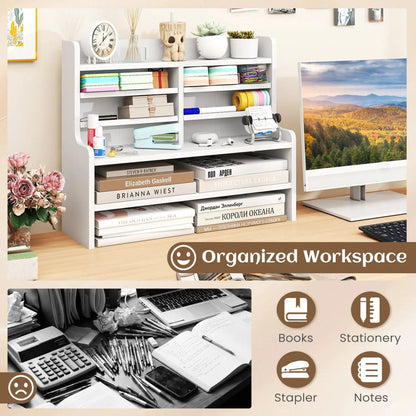 6-Tier Storage Rack with Removable Shelves White
