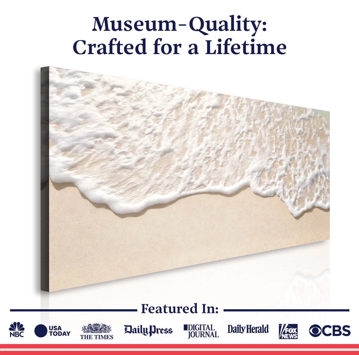 Sandy Waves II Crafting Canvas by Tailored Canvases, beach foam and sand texture on Tampa Home & Garden Store