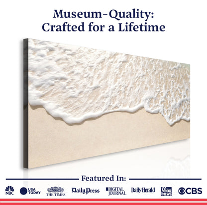 Sandy Waves II Crafting Canvas by Tailored Canvases, beach foam and sand texture on Tampa Home & Garden Store
