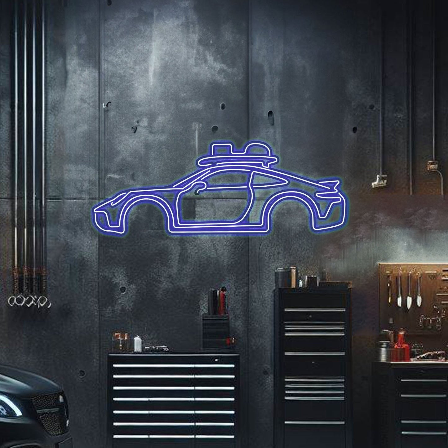 911 Dakar Metal Neon Car Wall Art - MTN0043