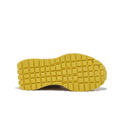 Stevvex sneakers yellow thick bottom outsole with square grid tread bottom view on Tampa Home & Garden Store