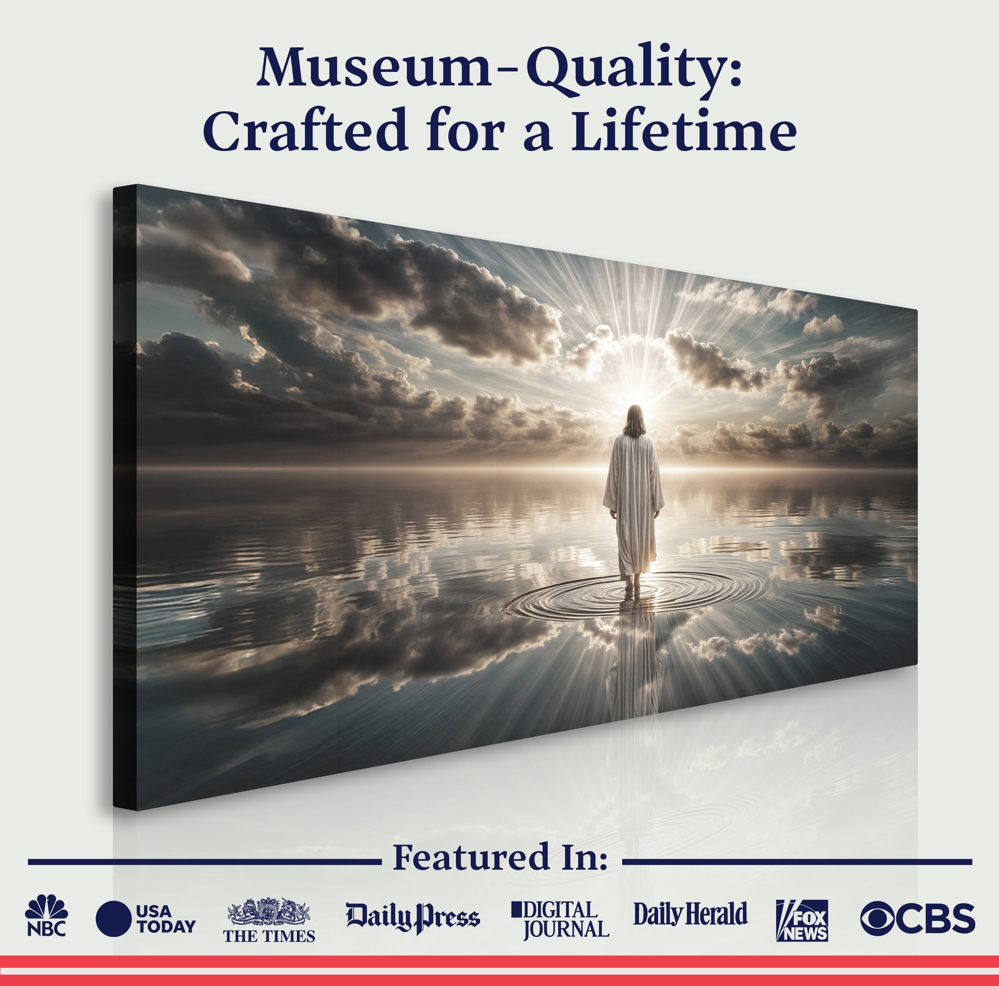 Canvas Walking on Water - Faith Wall Art III by Tailored Canvases, sunrise over water on Tampa Home & Garden Store