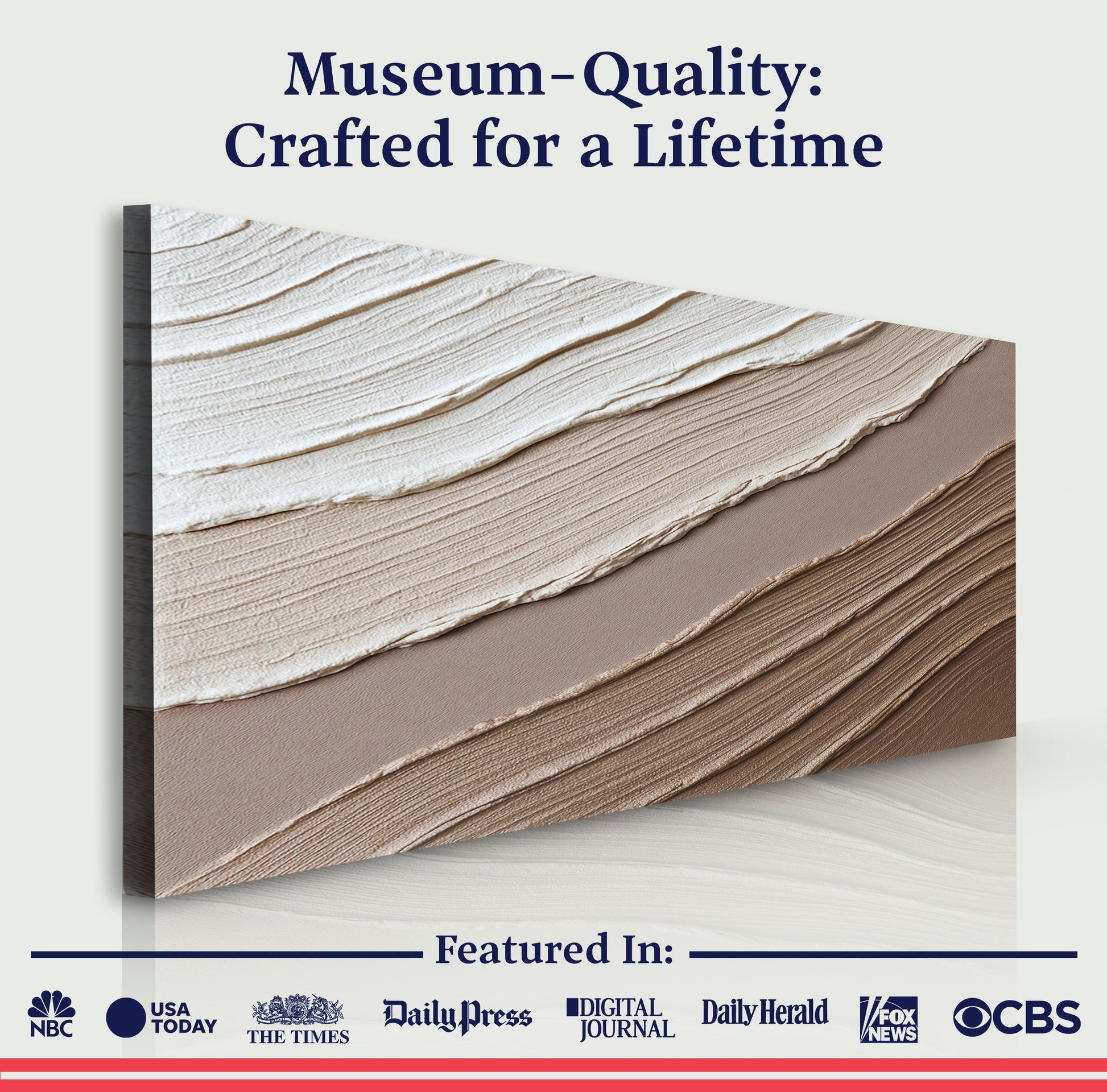 Minimalist Wall Art II canvas by Tailored Canvases, wood-textured layered panels on canvas on Tampa Home & Garden Store