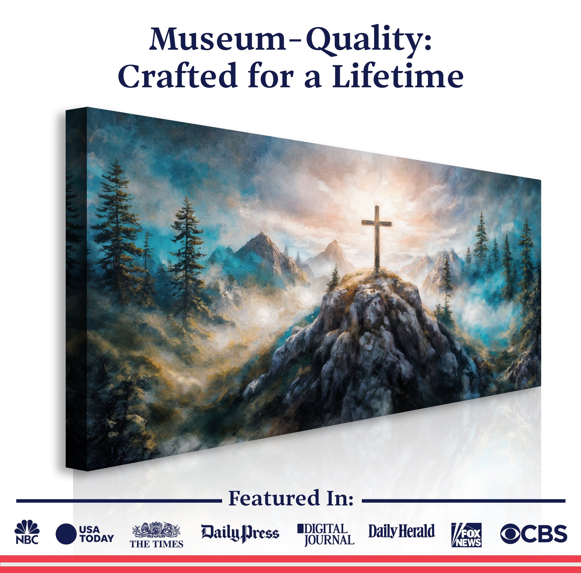 Cross On A Hill Faith Wall Art III crafting canvas by Tailored Canvases with cross on hill on Tampa Home & Garden Store