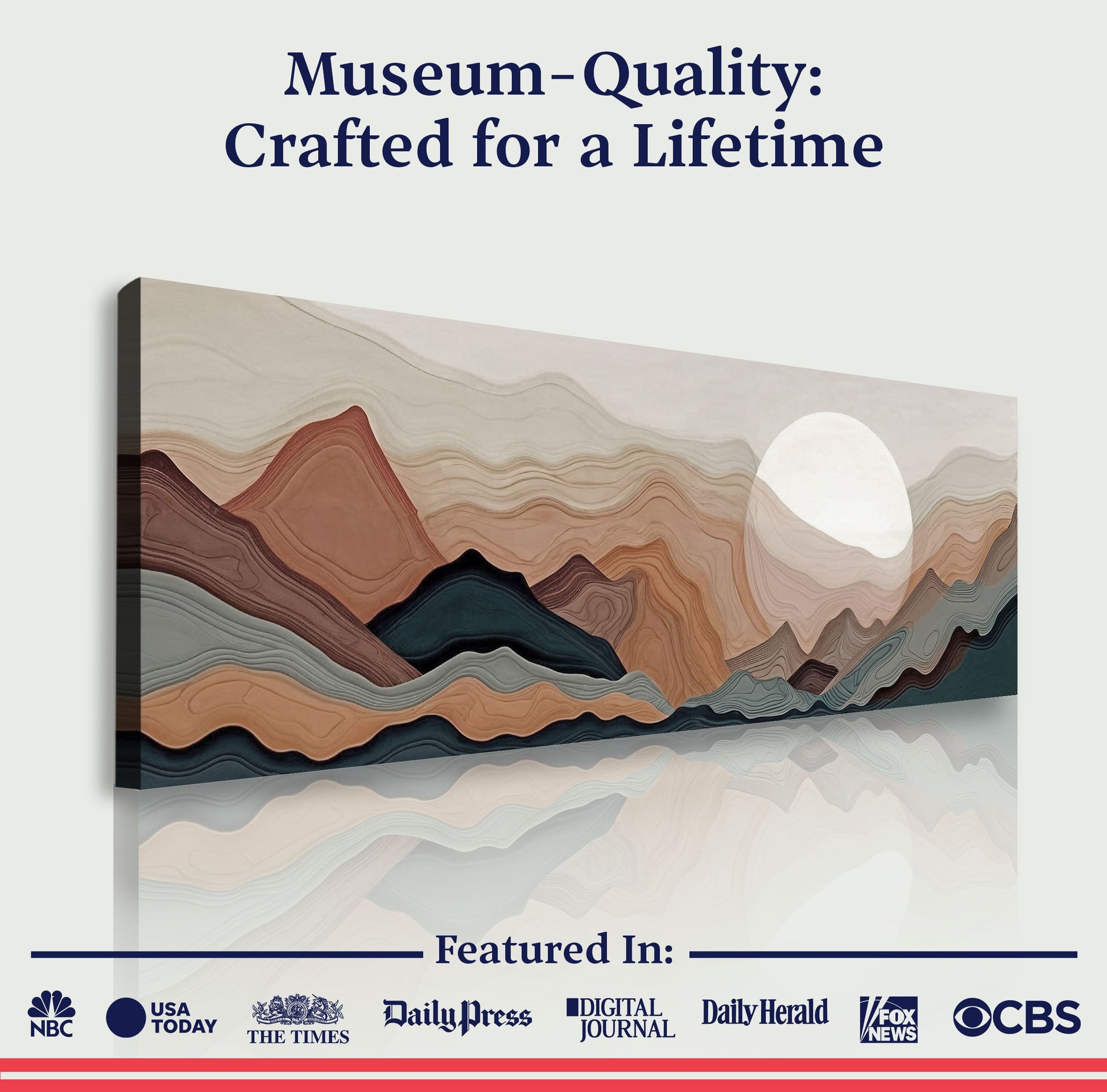 Abstract Mountains Landscape Wall Art Canvas by Tailored Canvases; earthy mountain strata on Tampa Home & Garden Store