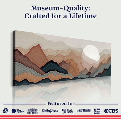 Abstract Mountains Landscape Wall Art Canvas by Tailored Canvases; earthy mountain strata on Tampa Home & Garden Store