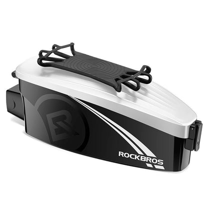 Durable Waterproof Bike Phone Bag and Cover by RockBros, black body with silver lid on Tampa Home & Garden Store