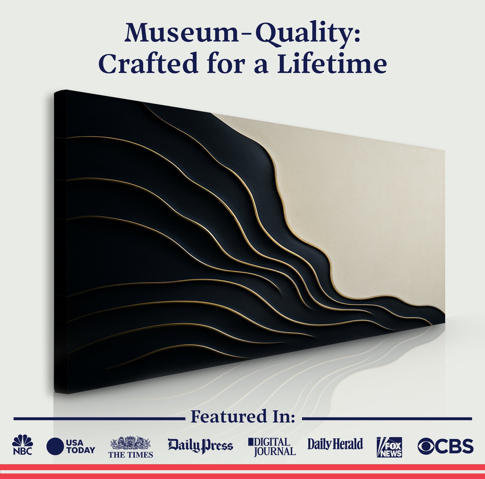 Black and Gold Minimalist Abstract Wall Art canvas by Tailored Canvases on Tampa Home & Garden Store