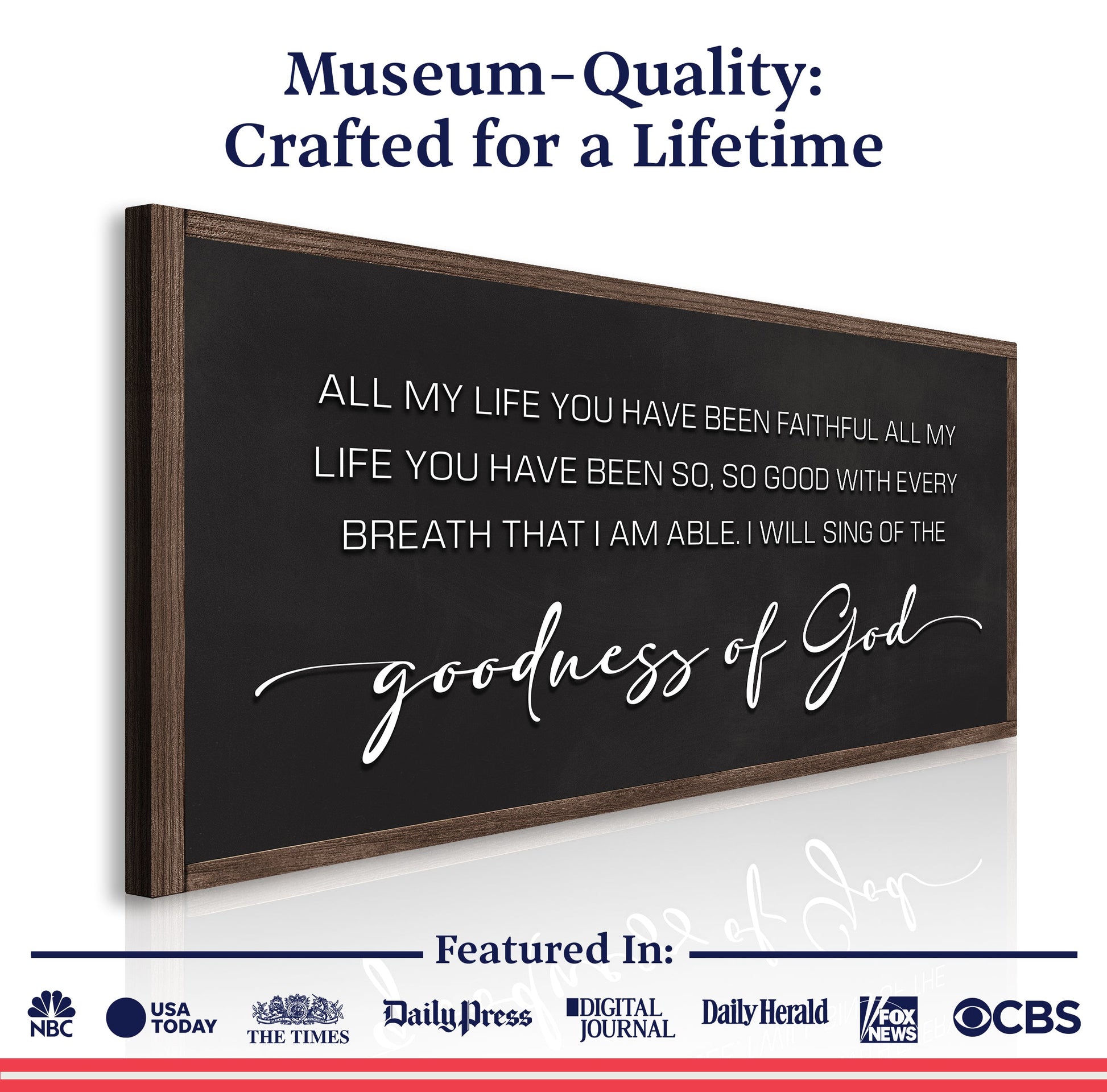 Canvas Goodness Of God Faith Sign II by Tailored Canvases, black chalkboard with white script on Tampa Home & Garden Store