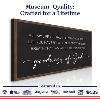 Canvas Goodness Of God Faith Sign II by Tailored Canvases, black chalkboard with white script on Tampa Home & Garden Store