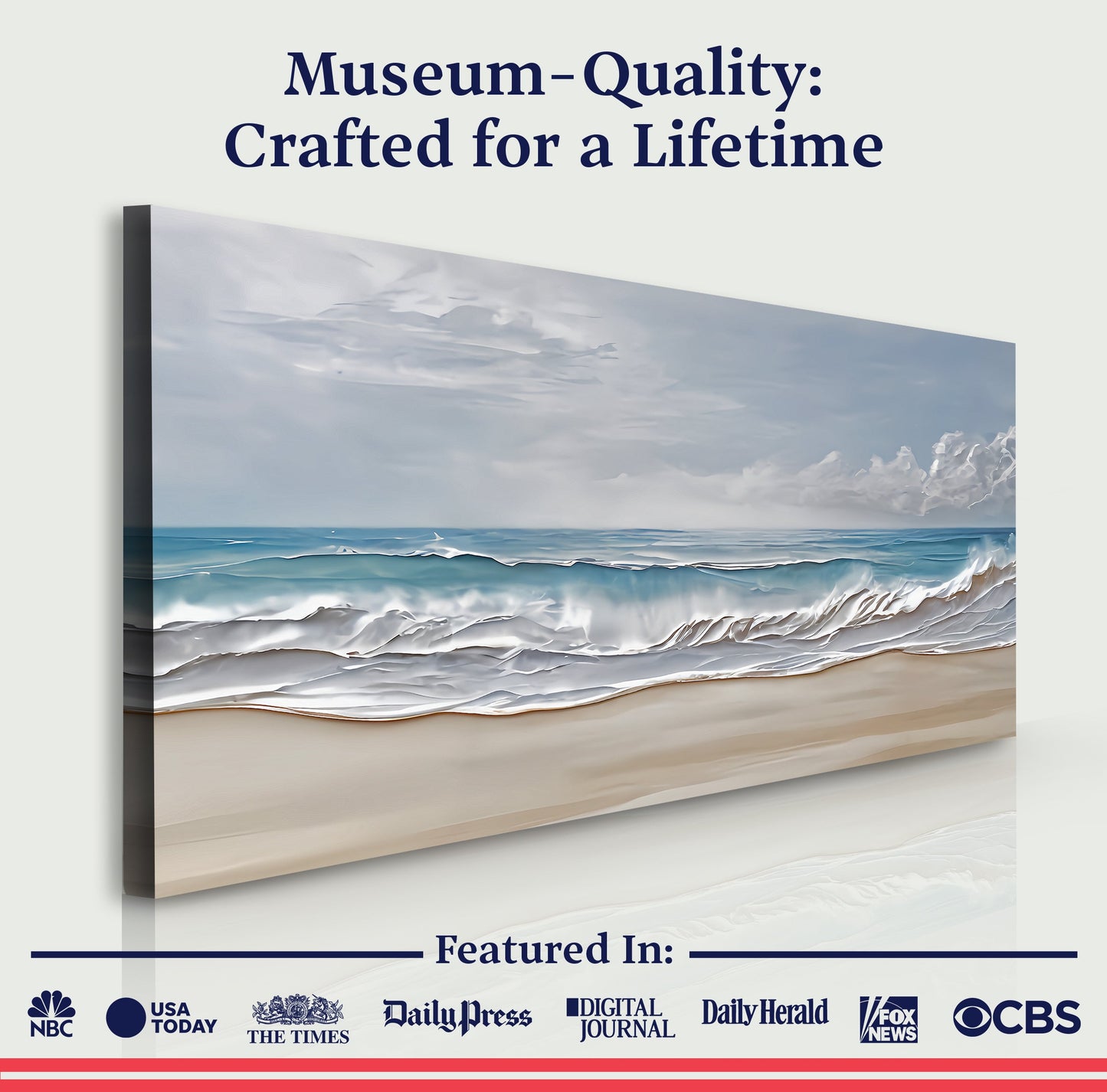 Serene Ocean Wave Coastal Wall Art canvas by Tailored Canvases; seascape on stacked canvas on Tampa Home & Garden Store