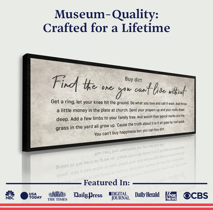 Canvas Find The One You Can't Live Without Family Sign III Tailored Canvases on Tampa Home & Garden Store