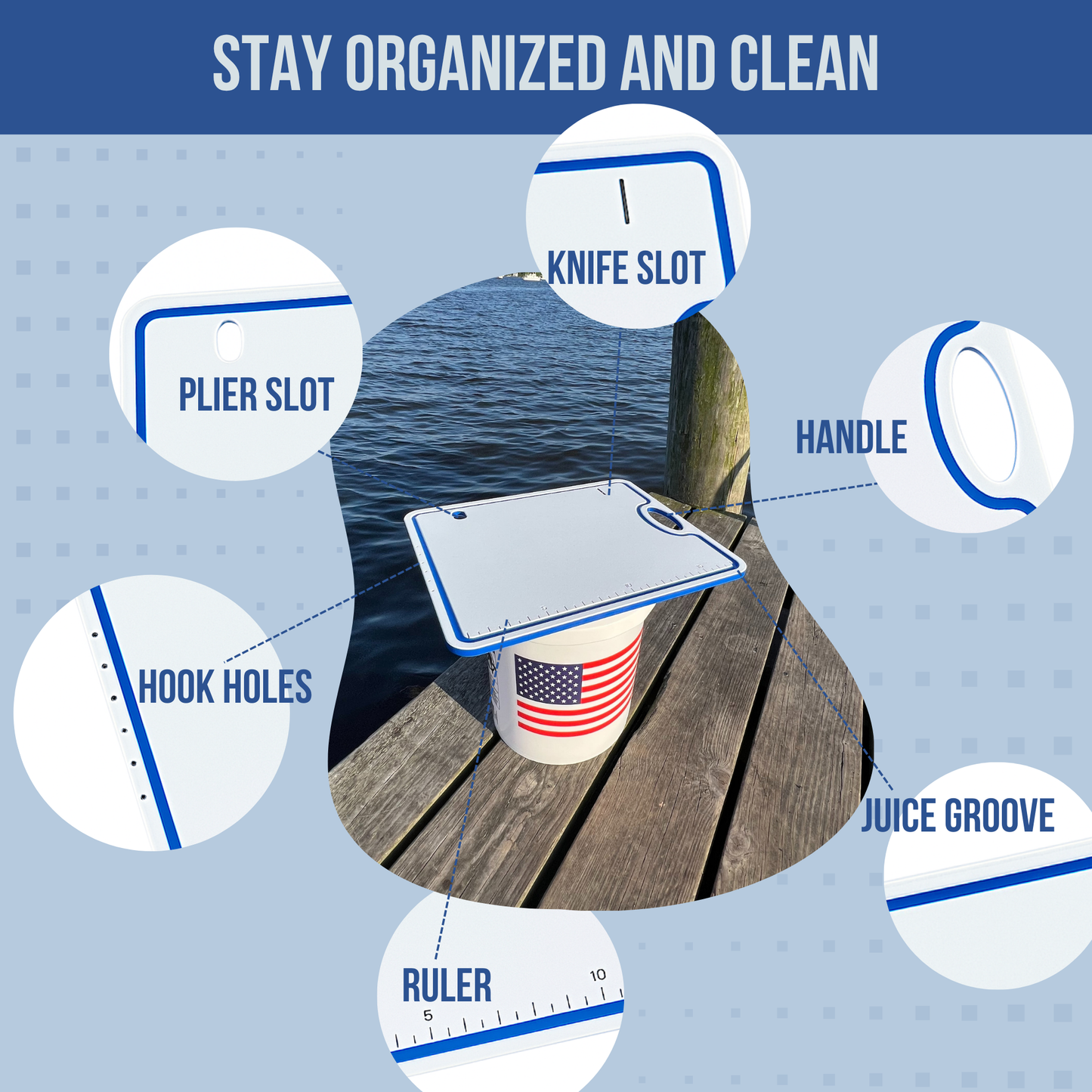Trapski Rugged Fishing Bucket and Cooler Board
