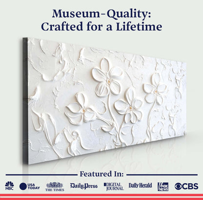 Floral Abstract Wall Art III canvas with white floral relief by Tailored Canvases on Tampa Home & Garden Store