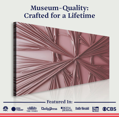 Canvas Modern Abstract Minimalist Wall Art VII by Tailored Canvases with pink satin texture on Tampa Home & Garden Store