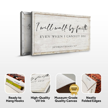 Canvas faith sign II with white distressed background and black script by Tailored Canvases on Tampa Home & Garden Store