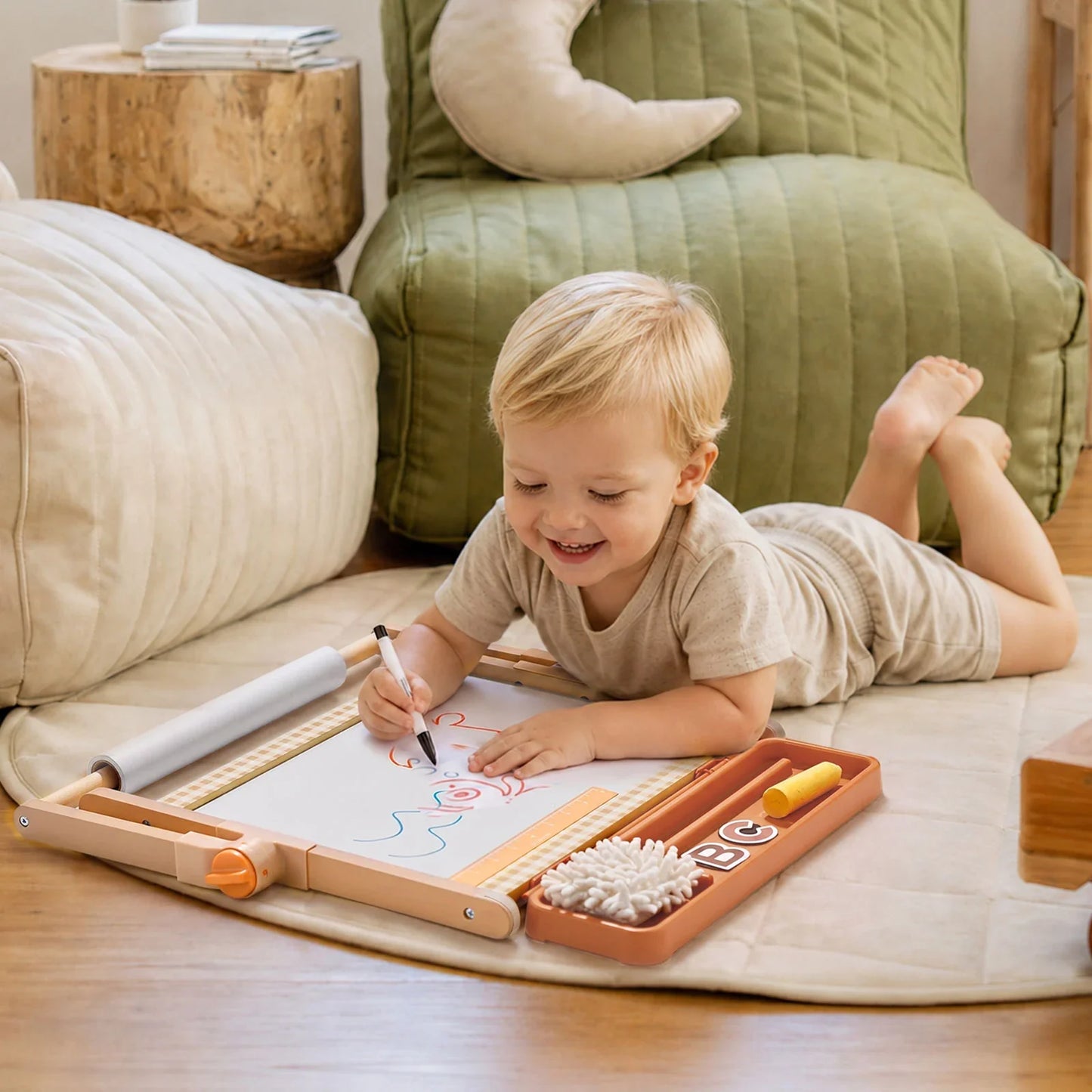 Tiny Land INC Double-Sided Magnetic Tabletop Easel for Kids, wooden frame with 2-sided whiteboard on Tampa Home & Garden Store
