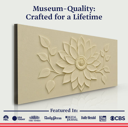 Floral Abstract Wall Art VI canvas with beige embossed flower design on Tampa Home & Garden Store