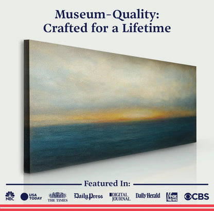 Waterscape Abstract Wall Art V canvas featuring gradient blue sunset with textured finish on Tampa Home & Garden Store