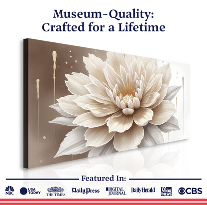 Single beige flower abstract wall art canvas Tailored Canvases crafting canvas on Tampa Home & Garden Store