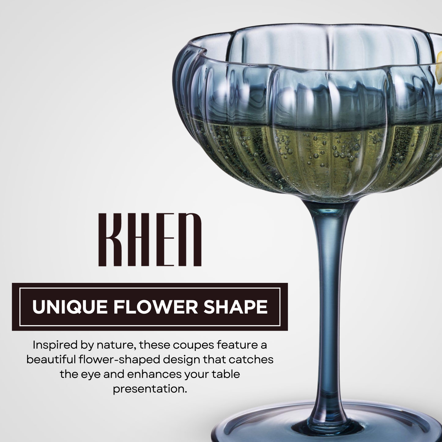 Muted Flower Coupe Glasses and a Set of Four