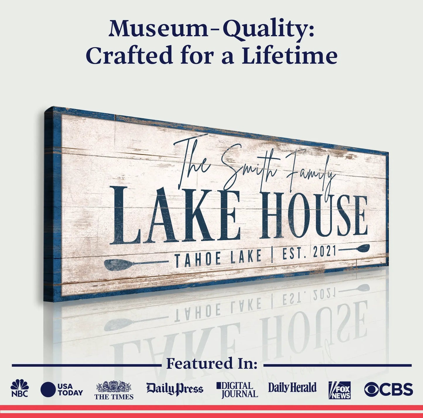 Personalized Lake House Sign canvas with distressed wood, Tailored Canvases on Tampa Home & Garden Store