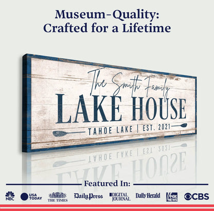 Personalized Lake House Sign canvas with distressed wood, Tailored Canvases on Tampa Home & Garden Store