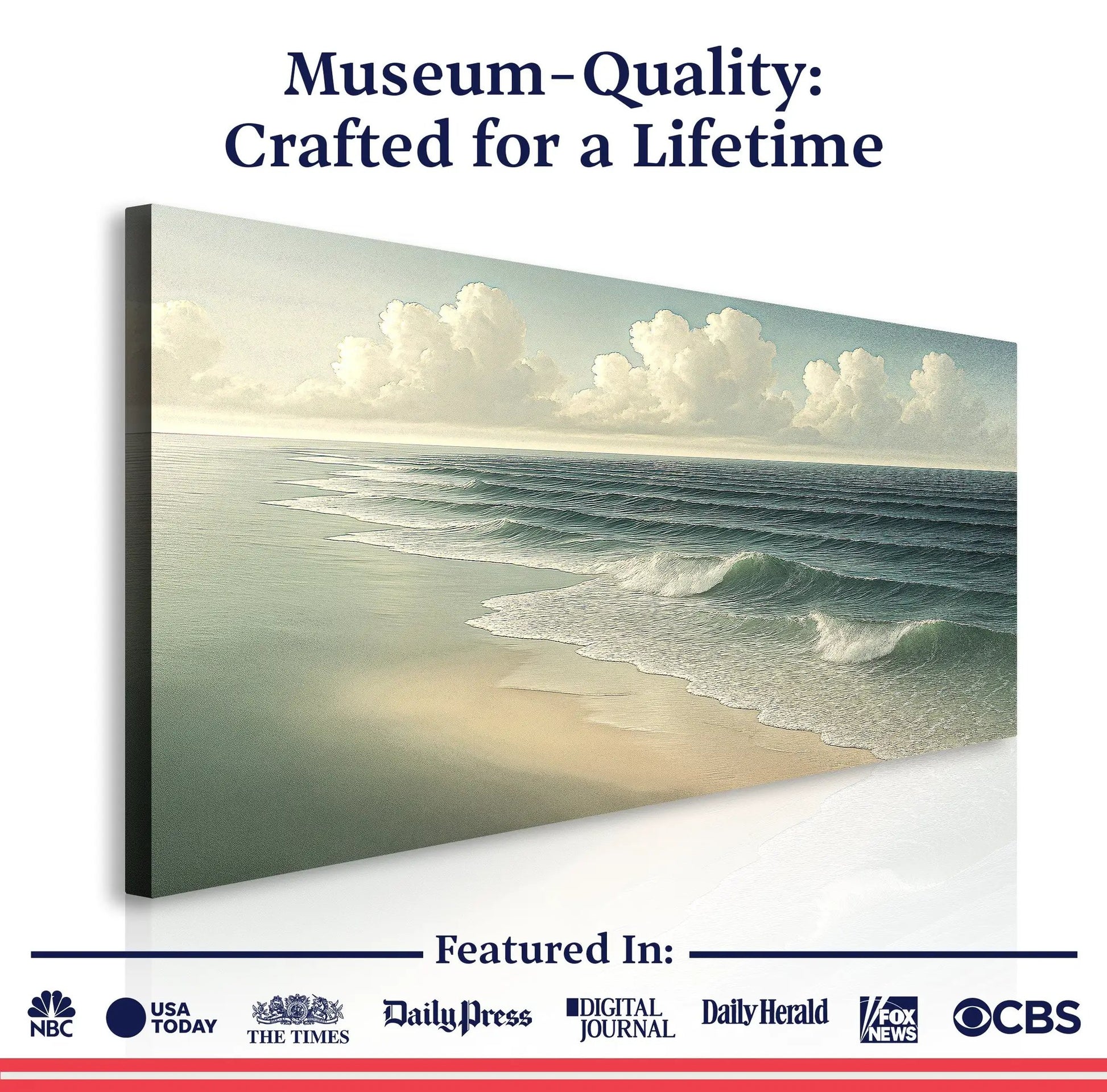 Beach Shoreline Coastal Wall Art VI canvas by Tailored Canvases; tranquil seascape on Tampa Home & Garden Store
