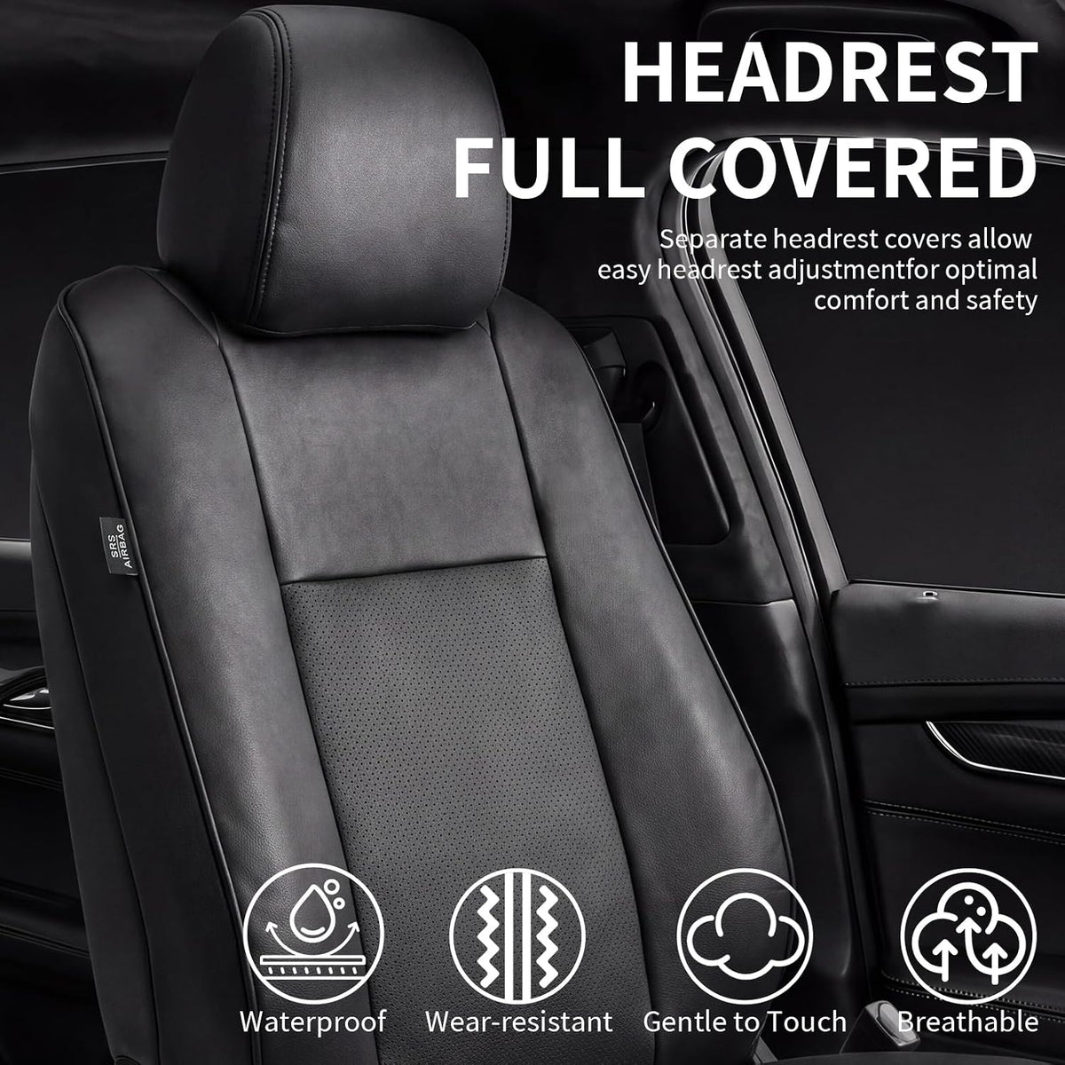 Umbrauto car seat cover for Toyota Tacoma black leatherette with perforated center on Tampa Home & Garden Store