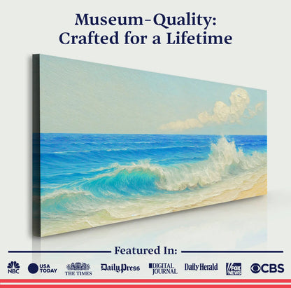Serene Ocean Wave Coastal Wall Art Canvas