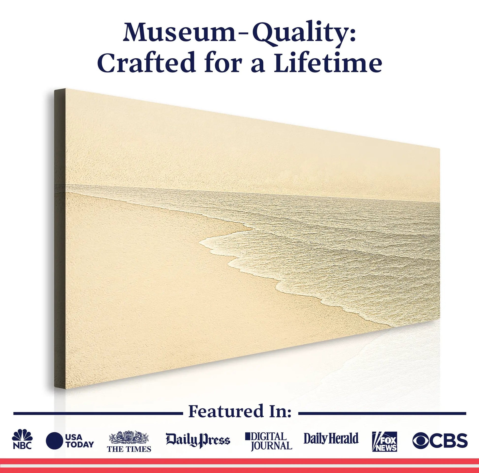 Beach Shoreline Coastal Wall Art III canvas by Tailored Canvases; beige shoreline on canvas on Tampa Home & Garden Store